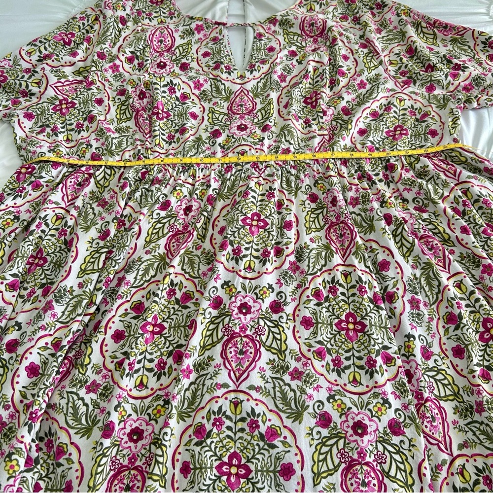 Torrid Pink Floral Keyhole Neckline Challis Skater Dress Size 4X - Picture 12 of 16